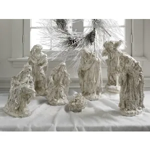 15" Tabletop White Nativity - Set of 7