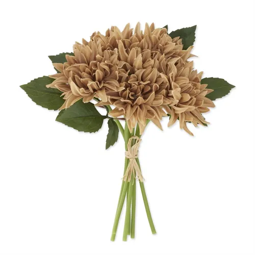 12" Tan Real Touch Dahlia Bundle (6 Stems)