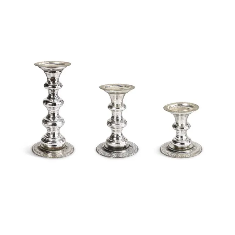 Set of 3 Mercury Glass Candleholder (Grad. Sizes)