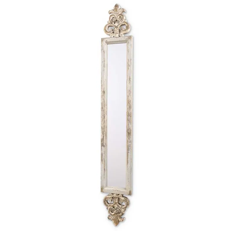 60.5" Mirror w/ White Washed & Gold Finish