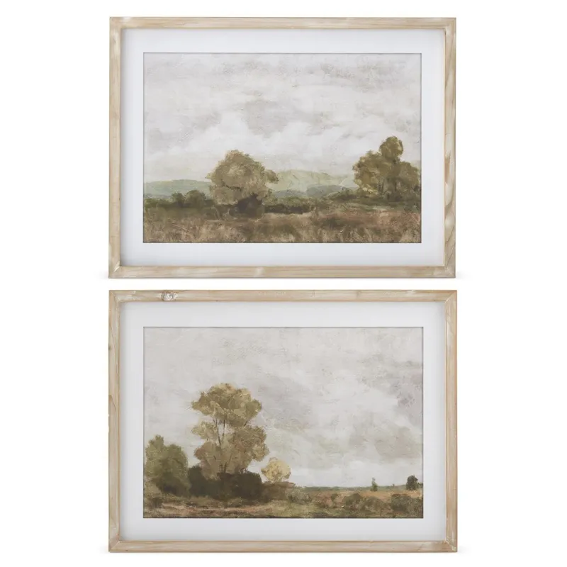 Assorted Light Fir Wood Framed Naturescape Prints