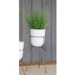 White Wash Clay Flower Bells on Copper Finish Base - Large