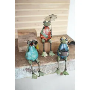Recycled Iron Frogs - Set of 3