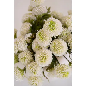 Bundle of 7 Artificial White Ball Dahlias