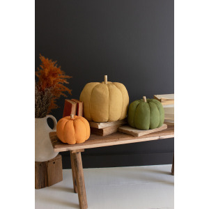 Painted Canvas Pumpkins - Set of 3