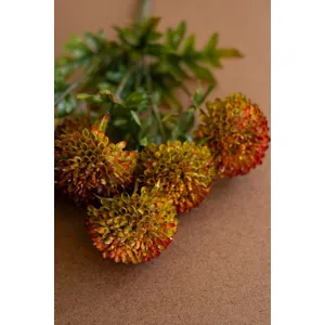 Bundle of 7 Artificial Auburn Ball Dahlias
