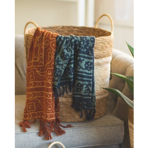 Two-Toned Natural Round Basket - Large