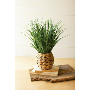 Artificial Grass in a Woven Planter