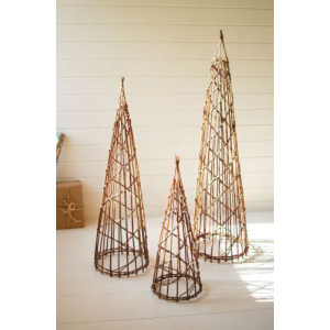 Nesting Twig Christmas Trees - Set of 3