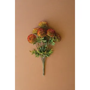 Bundle of 7 Artificial Auburn Ball Dahlias