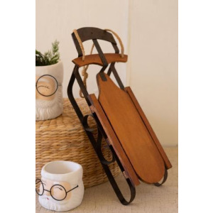 Metal and Wood Christmas Sled