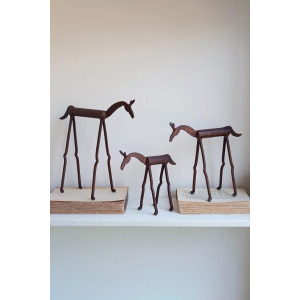 Set of 3 Forged Iron Horses