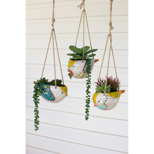 Ceramic Hanging Bird Planter - Small