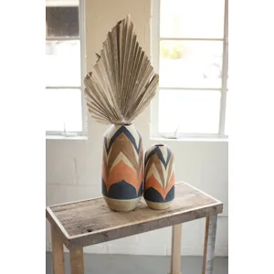 Tan & Brown Ceramic Vases - Set of 2
