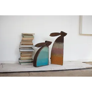 Rustic Metal Rabbits - Set of 2