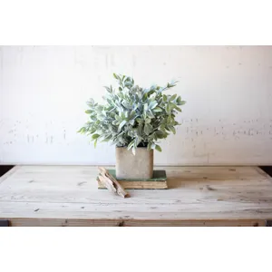 ARTIFICIAL SAGE BUSH IN A SQUARE POT