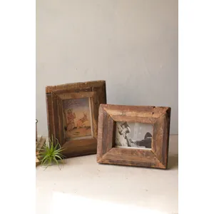 Recycled Wooden Photo Frames - Set of 2