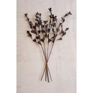 Bundle of 4 Faux Dried Brown Rud Sticks on a Stem