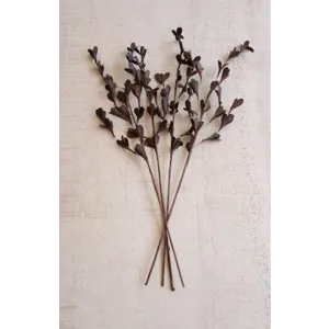Bundle of 4 Faux Dried Brown Rud Sticks on a Stem