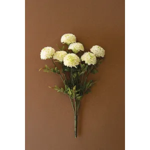 Bundle of 7 Artificial White Ball Dahlias