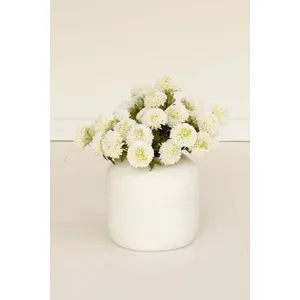 Bundle of 7 Artificial White Ball Dahlias