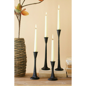 Cast Iron Taper Candle Holders - Set of 4