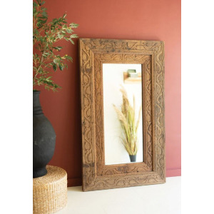 Recycled Carved Framed Mirror