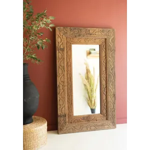 Recycled Carved Framed Mirror