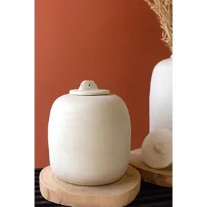 Off-White Ceramic Canister - Small