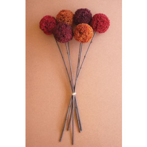 Artificial Set of 6 Allium Ball Stems