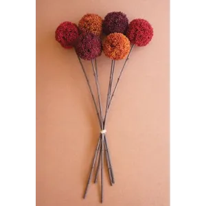 Artificial Set of 6 Allium Ball Stems