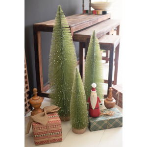 Set of 3 Bottle Brush Christmas Trees