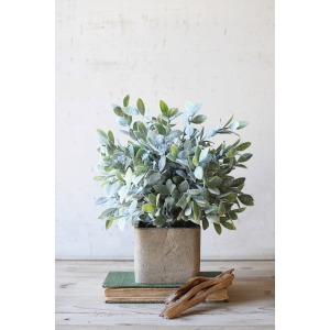 Artificial Sage Bush In A Square Pot