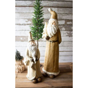 Resin Santas - Set of 2