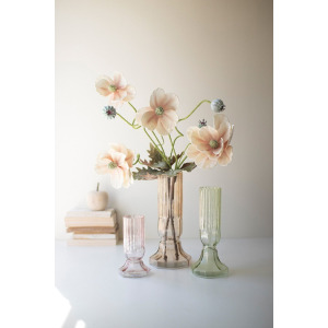 Fluted Glass Vases - Set of 3
