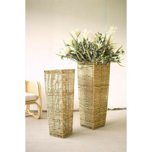 Tall Tapered Seagrass Planter - Set of 2