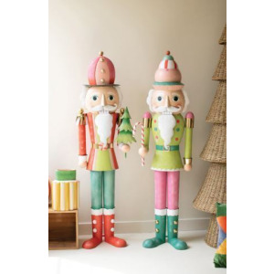 Life-Size Painted Metal Nutcrackers - Set of 2