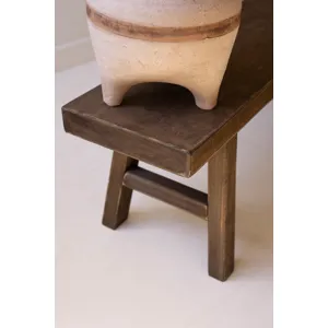 Dark Brown Wood Bench