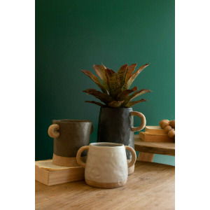 Ceramic Vases With Ring Handles - Set of 3 