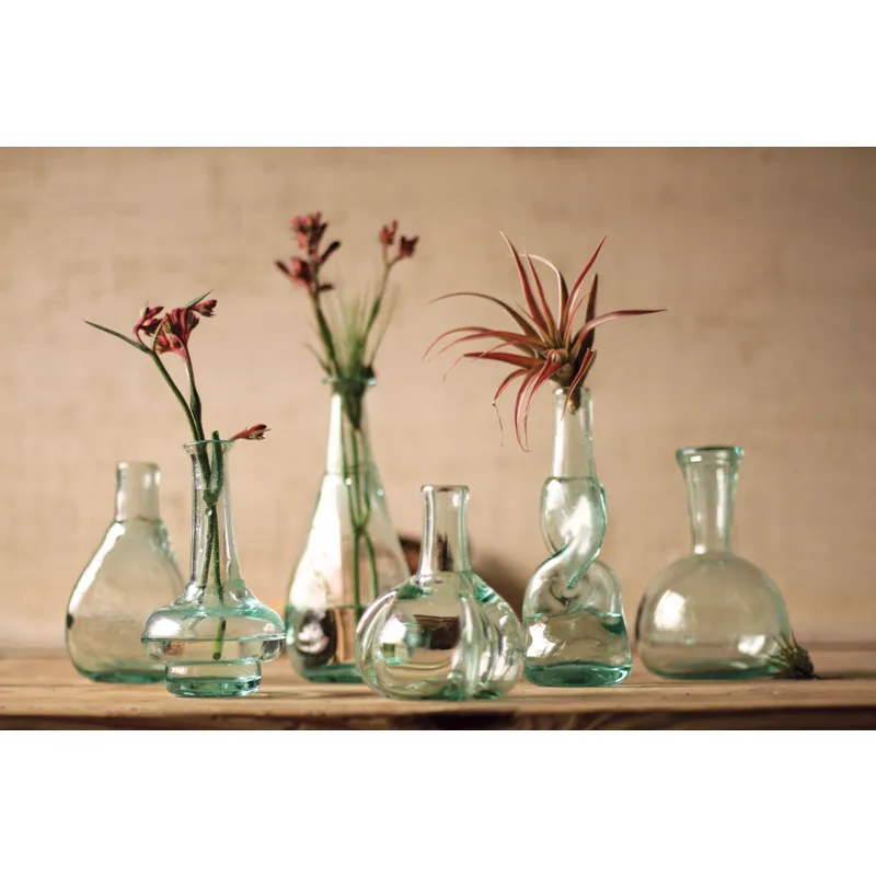 SET OF 6 BOTTLE BUD VASES