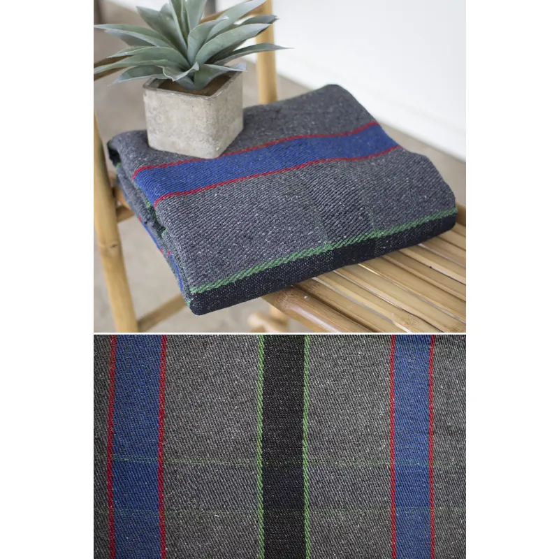 GREY WITH MULTI COLORED COTTON UNIVERSAL BLANKET