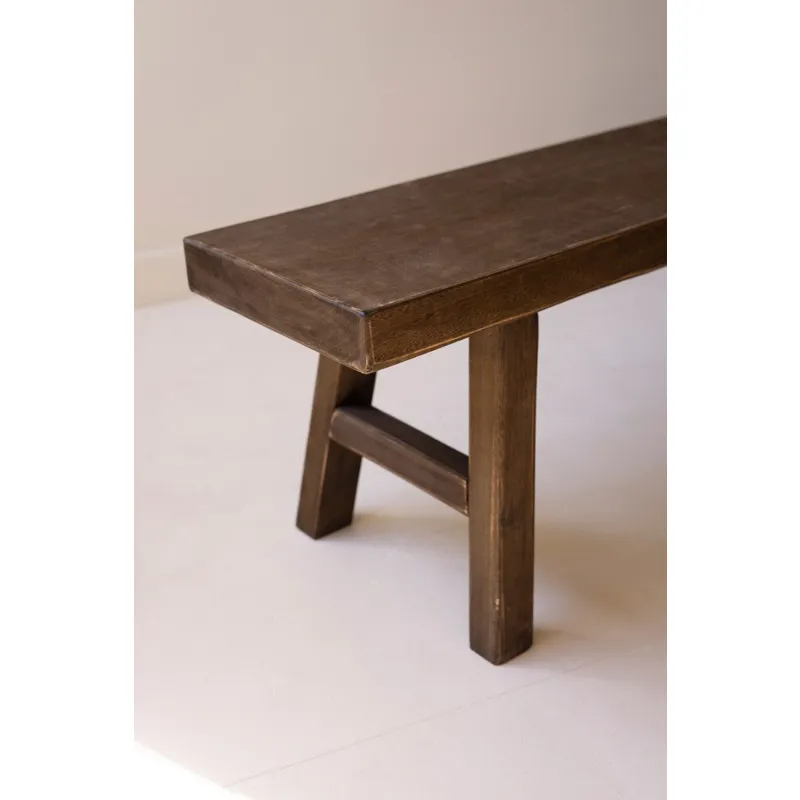 Dark Brown Wood Bench