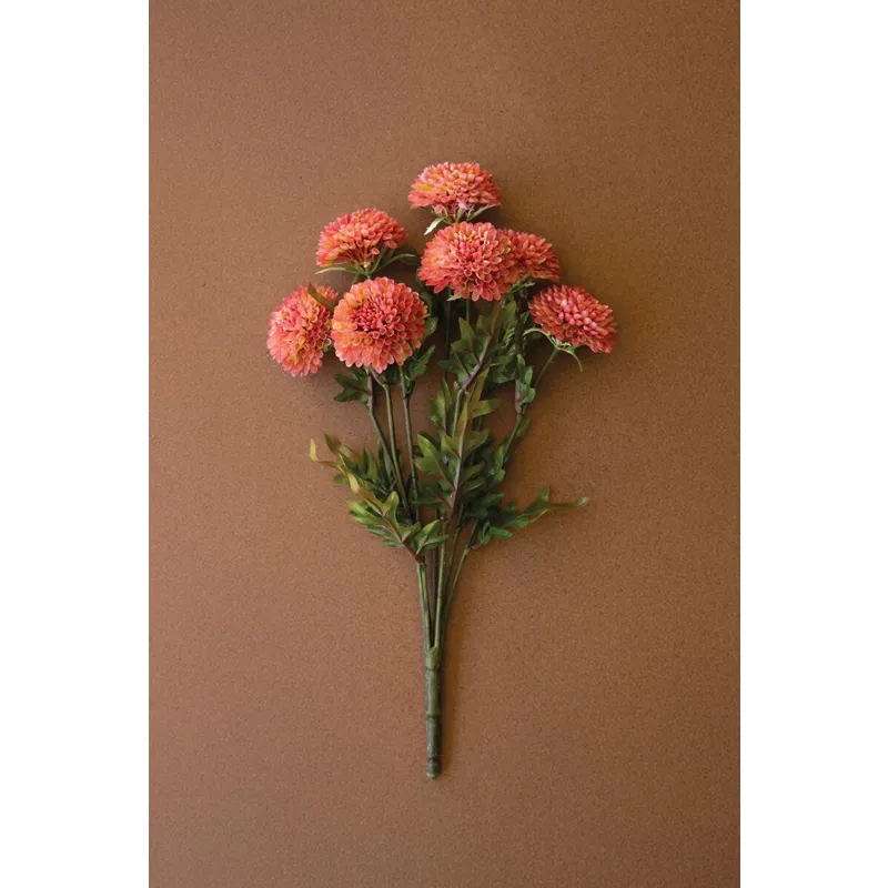Bundle of 7 Artificial Blush Ball Dahlias