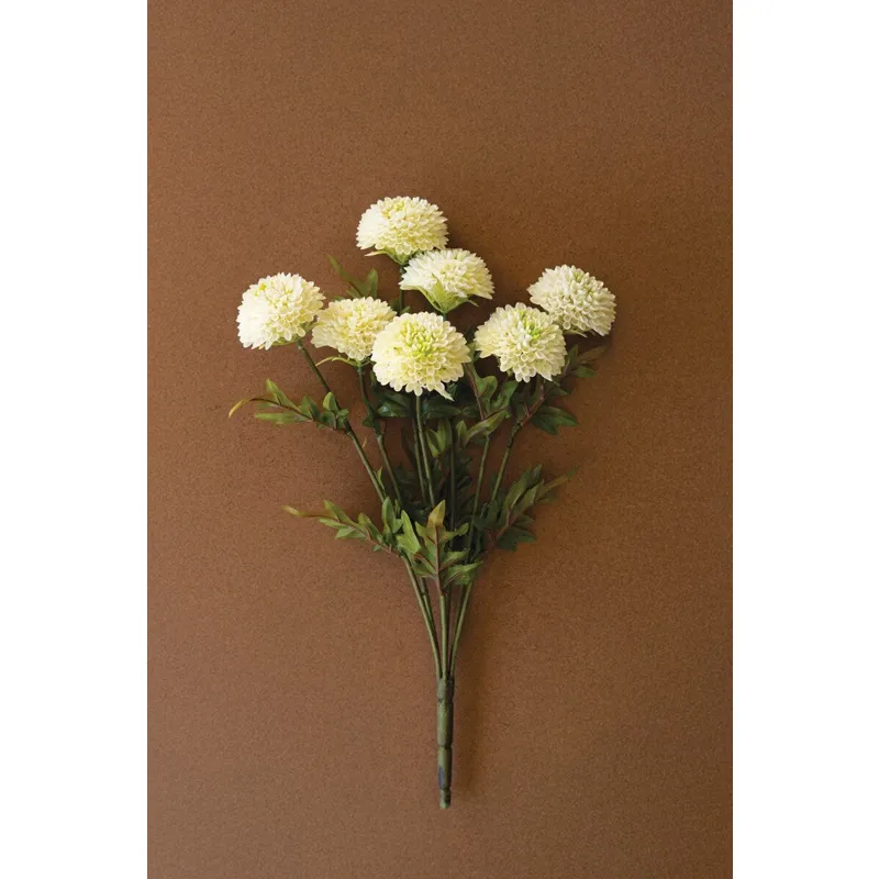 Bundle of 7 Artificial White Ball Dahlias
