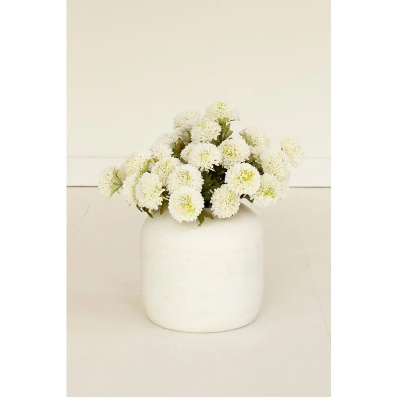 Bundle of 7 Artificial White Ball Dahlias