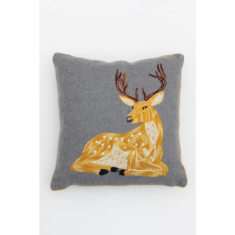 HAND STITCHED PILLOW - LAYING DEER