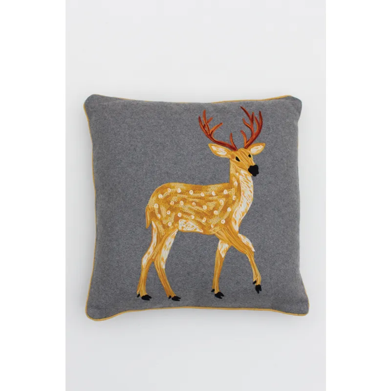 HAND STITCHED PILLOW - STANDING DEER