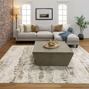 Milestones by Drew & Jonathan Home Antelope Canyon Grey Rug - 8' x 10' Lifestyle