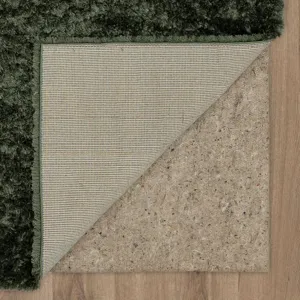 Billow Shag Olive Rug - 6'6" x 9' Backing