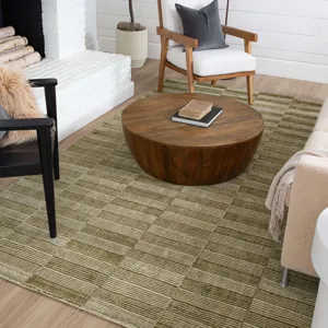 Bobby Berk Broken Stripe Moss Rug - 8' x 10' Lifestyle